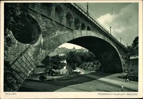 Ak Plauen im Vogtland, Friedrich August Brücke