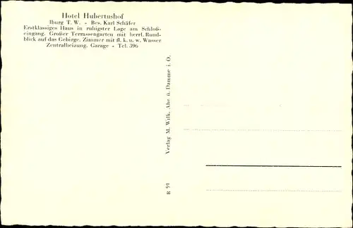 Ak Bad Iburg in Niedersachsen, Hotel Hubertushof 
