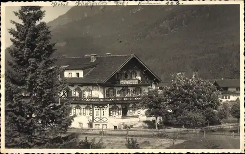Foto Ak Krün in Oberbayern, Hotel Zugspitz 