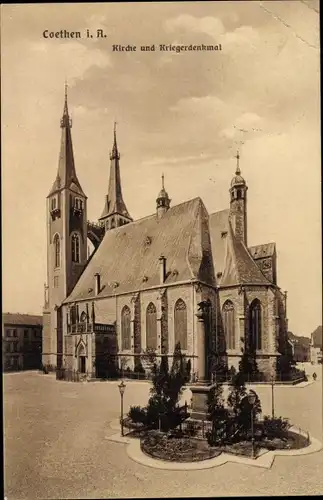 Ak Köthen in Anhalt, Kirche, Kriegerdenkmal