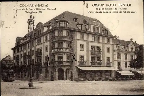 Ak Colmar Kolmar Elsass Haut Rhin, Grand Hotel Bristol