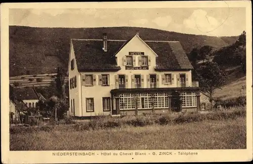 Ak Niedersteinbach Elsass Bas Rhin, Hôtel du Cheval Blanc, Propr. G. Zinck