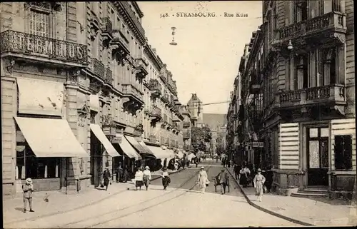 Ak Strasbourg Straßburg Elsass Bas Rhin, Rue du Maire Kuss, Terminus