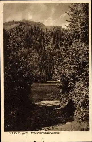 Ak Feldberg im Schwarzwald, Feldsee, Bismarckdenkmal