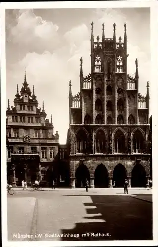 Ak Münster in Westfalen, Stadtweinhaus, Rathaus