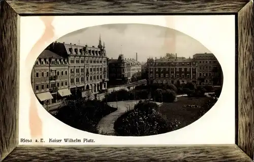 Passepartout Ak Riesa an der Elbe Sachsen, Kaiser Wilhelm Platz 