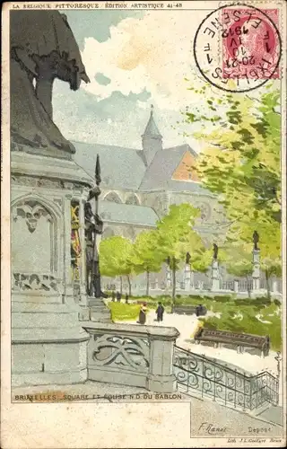 Künstler Ak Ranot, F., Bruxelles Brüssel, Square et Eglise Notre Dame du Sablon