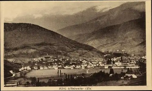 Ak Buhl Bühl Elsass Haut Rhin, Panorama vom Ort