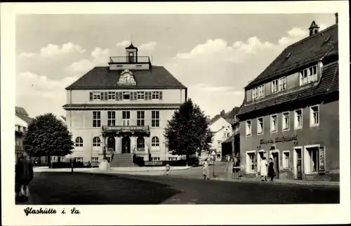 Ak Glashütte in Sachsen, Partie in der Stadt 