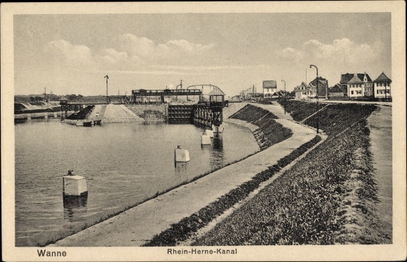 Ak Wanne Eickel Herne Im Ruhrgebiet Rhein Herne Kanal Nr 2137624
