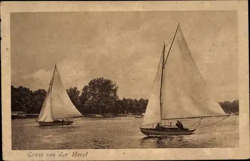 Ak Segelboote auf der Havel