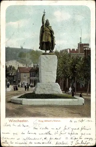 Ak Winchester South East England, King Alfred's Statue