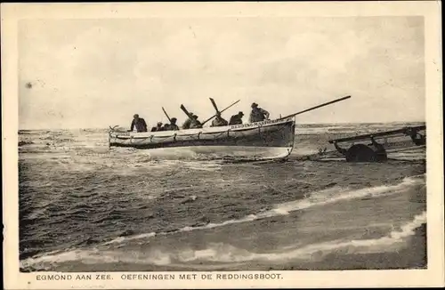 Ak Egmond aan Zee Nordholland, Oefeningen met de Reddingsboot
