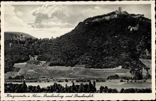 Ak Königswinter am Rhein, Drachenburg und Drachenfels