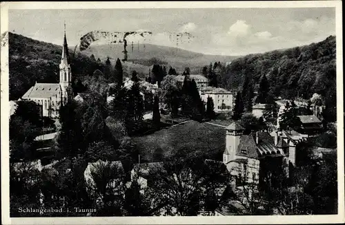 Ak Schlangenbad im Taunus Hessen, Panorama vom Ort