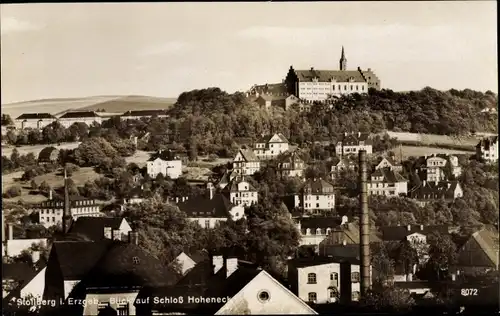 Ak Stollberg im Erzgebirge, Schloss Hoheneck, Wohnhäuser