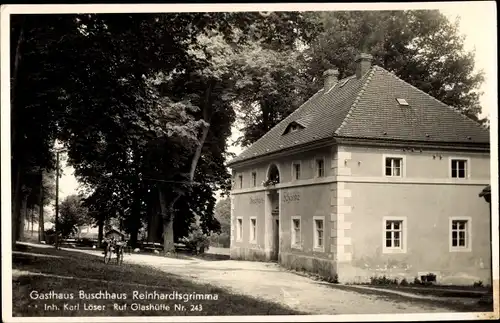 Ak Reinhardtsgrimma Glashütte im Osterzgebirge, Gasthaus Buschhaus, Inh. Karl Löser