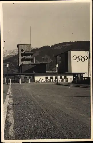 Foto Ak Gebäude, Olympische Ringe