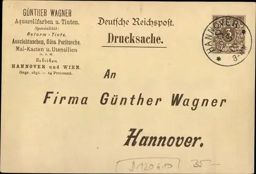 Ganzsachen Ak PP 8 B 8 03, Pelikan Tinte, Sorte 4001, 3001, 5001, Günther Wagner Hannover
