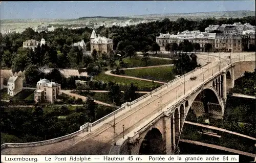 Ak Luxemburg, Le Pont Adolphe, Portée de la grande arche