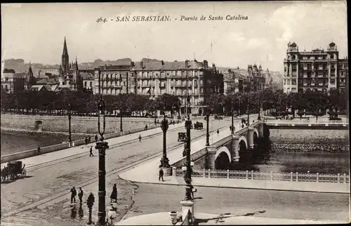 Ak San Sebastian Baskenland, Puente de Santa Catalina