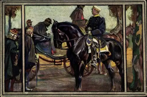 Künstler Ak Fürst Otto von Bismarck, Wohlfahrt, Begegnung mit Napoleon III., Straße nach Donchery