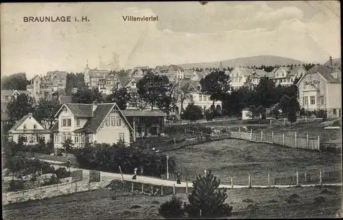 Ak Braunlage im Oberharz, Teilansicht vom Ort, Villenviertel, Gärten