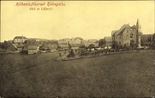 Ak Hohegeiß Braunlage im Oberharz, Teilansicht vom Ort, Wiese