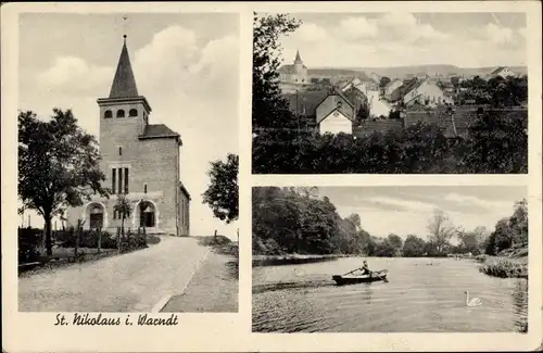Ak St. Nikolaus Großrosseln Saarland, Kirche, Ortschaft
