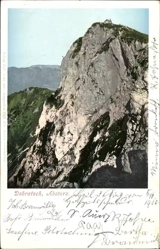 Ak Kärnten Österreich, Berg Dobratsch, Absturz, Steilwand