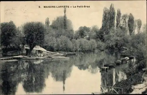 Ak Maisons Laffitte Yvelines, Le Petit Bras, Landschaft, Flusspartie