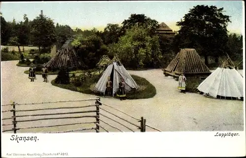 Ak Stockholm Schweden, Skansen Freilichtmuseum, Lappläger