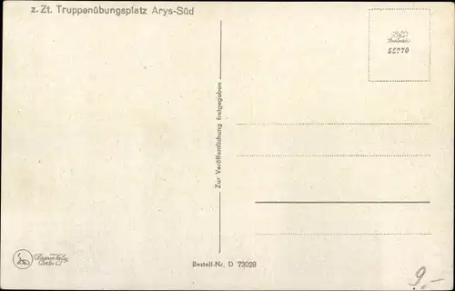 Ak Orzysz Arys Ostpreußen, Truppenübungsplatz Arys Süd