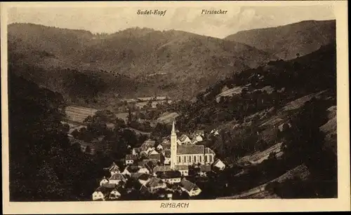 Ak Rimbach Elsass Haut Rhin, Panorama vom Ort m. Sudelkopf u. Firstacker