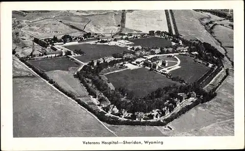 Ak Sheridan Wyoming USA, Veterans Hospital, Masonic Service Center, Fliegeraufnahme