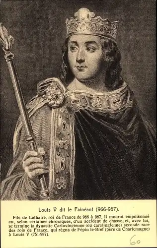 Künstler Ak Louis V le Fainéant, Ludwig V., König von Frankreich