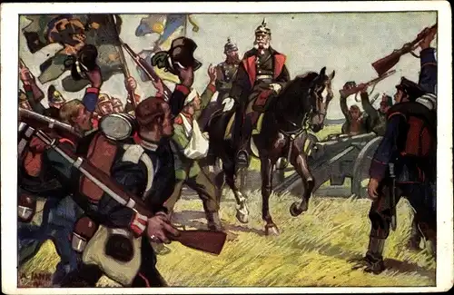 Künstler Ak König Wilhelm I. von Preußen, Sedan, Deutsch Französischer Krieg 1870
