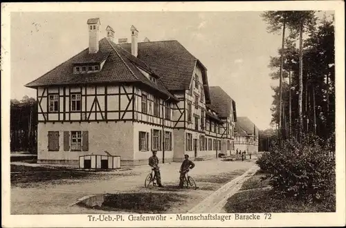 Ak Grafenwöhr in der Oberpfalz Bayern, Truppenübungsplatz, Mannschaftslager Baracke 72
