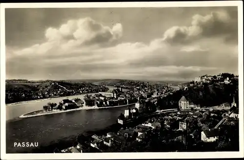 Ak Passau in Niederbayern, Panorama vom Ort