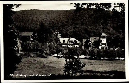 Ak Schlangenbad im Taunus Hessen, Schweizertal, Häuser, Wiese, Bäume