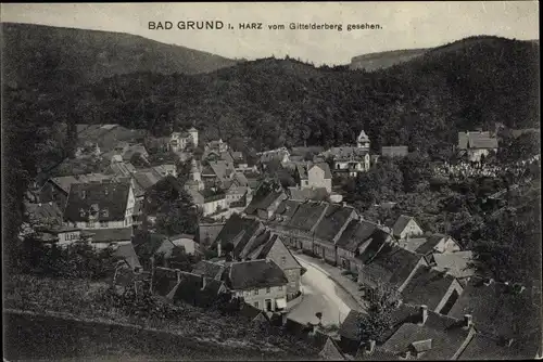 Ak Bad Grund im Harz, Panorama vom Ort vom Gittelderberg gesehen