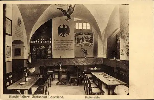 Ak Grafschaft Schmallenberg im Sauerland, Klosterkelterei, Probierstube, Inh. Peter Mergelsberg