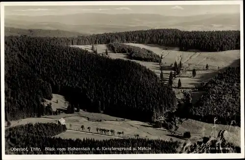 Ak Oberhof im Thüringer Wald, Blick v. Hohenstein n. d. Kanzlersgrund u. Mehlis
