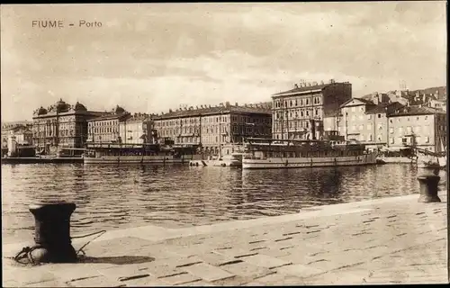 Ak Rijeka Fiume Kroatien, Porto, Hafen