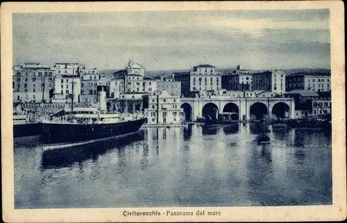 Ak Civitavecchia Lazio, Panorama dal mare