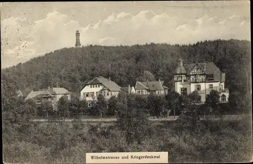 Ak Bad Freienwalde an der Oder, Wilhelmstraße und Kriegerdenkmal