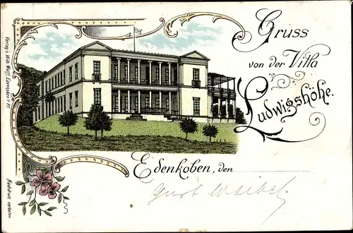 Litho Edenkoben an der Weinstraße, Villa Ludwigshöhe