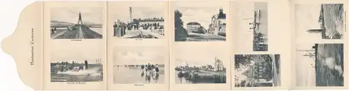 Leporello Ak Cuxhaven in Niedersachsen, Kugelbake, Alte Liebe, Wattenlaufen, Leuchtturm