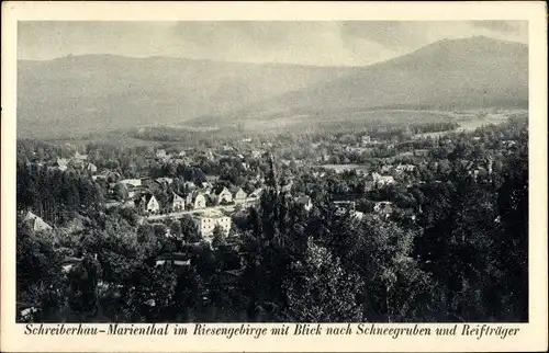 Ak Szklarska Poręba Schreiberhau Riesengebirge Schlesien, Marienthal, Ortsansicht, Schneegruben