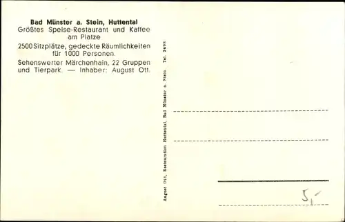 Ak Bad Münster am Stein Ebernburg Bad Kreuznach, Ruine Rheingrafenstein, Märchenhain Huttental